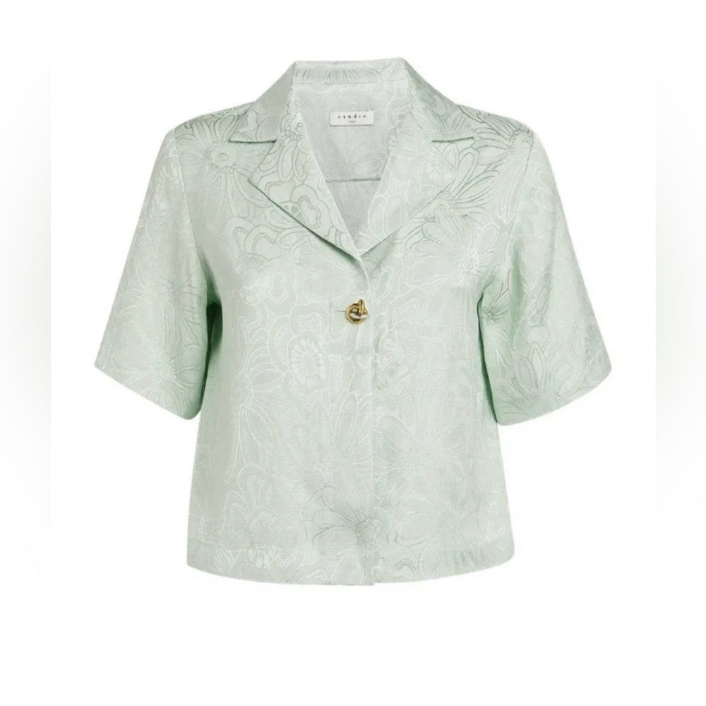 Sandro ARGILE Women's Ameline Single Button Blouse, US 1/Small